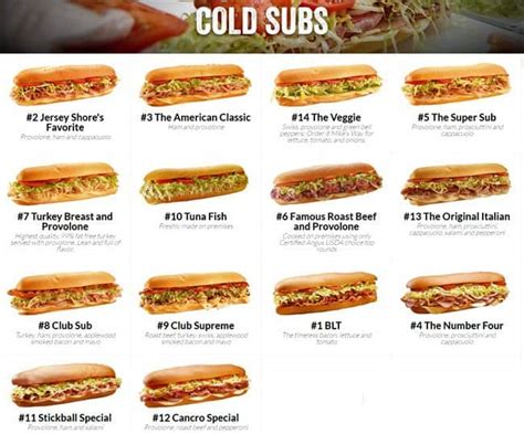 Jersey Mike's Subs makes a Sub Above - fresh sliced, authentic Northeast-American style sub sandwiches on fresh baked bread. . Jersey mikemenu